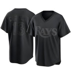 T.Bay Rays #13 Junior Caminero Player Black Home Game Fdoa Stitched Jerseys