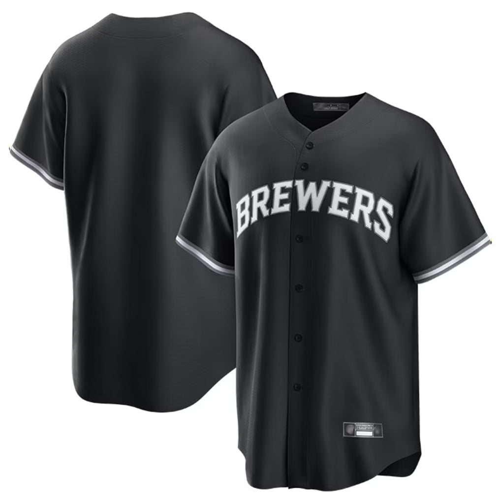 M.Brewers ## Brewers Blank Player Black Game Home Fdoa Stitched Jerseys