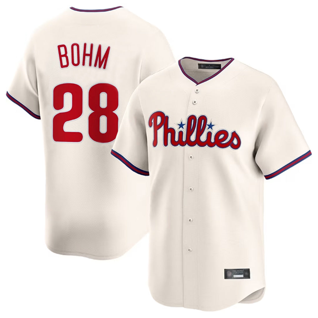 P.Phillies #28 Alec Bohm Player Cream Home Limited Fdoa Stitched Jerseys