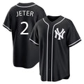 NY.Yankees #2 Derek Jeter Player Black Out Game Home Fdoa Stitched Jerseys