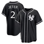 NY.Yankees #2 Derek Jeter Player Black Out Game Home Fdoa Stitched Jerseys