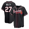 A.Braves #27 Austin Riley Player Black Fashion Out Game Gdoa Stitched Jerseys
