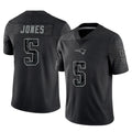 NE.Patriots #5 Dre'Mont Jones Player Black Reflective LImited Home Game Gdoa Stitched Jerseys