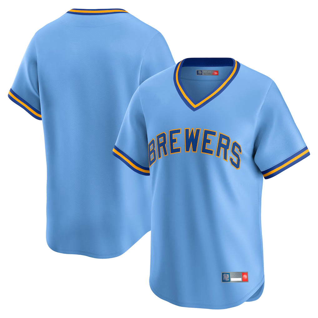 M.Brewers ## Brewers Blank Player Light Blue Cooperstown Collection T-shirt Fdoa Stitched Jerseys