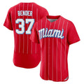 M.Marlins #37 Anthony Bender Player Red City Connect Home Limited Elite Fdoa Stitched Jerseys