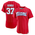 M.Marlins #37 Anthony Bender Player Red City Connect Home Limited Elite Fdoa Stitched Jerseys