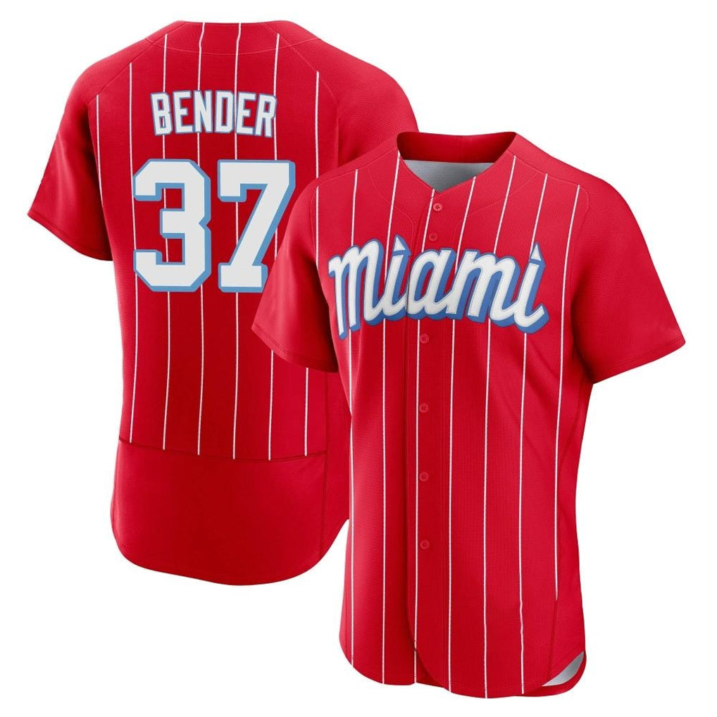 M.Marlins #37 Anthony Bender Player Red City Connect Home Limited Elite Fdoa Stitched Jerseys