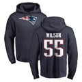 NE.Patriots #55 Jared Wilson Player Navy LOGO Pullover Hoodies Home Game Gdoa Stitched Jerseys