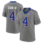 B.Bills #4 James Cook III Player Gray Nickel City Home Game Gdoa Stitched Jerseys