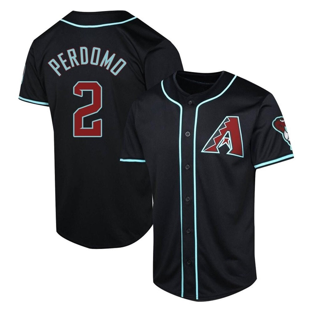 A.Diamondbacks #2 Geraldo Perdomo Player Black Fashion Out Home Game Gdoa Stitched Jerseys