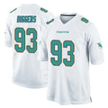 M.Dolphins #93 Zeek Biggers Player White Home Game Gdoa Stitched Jerseys