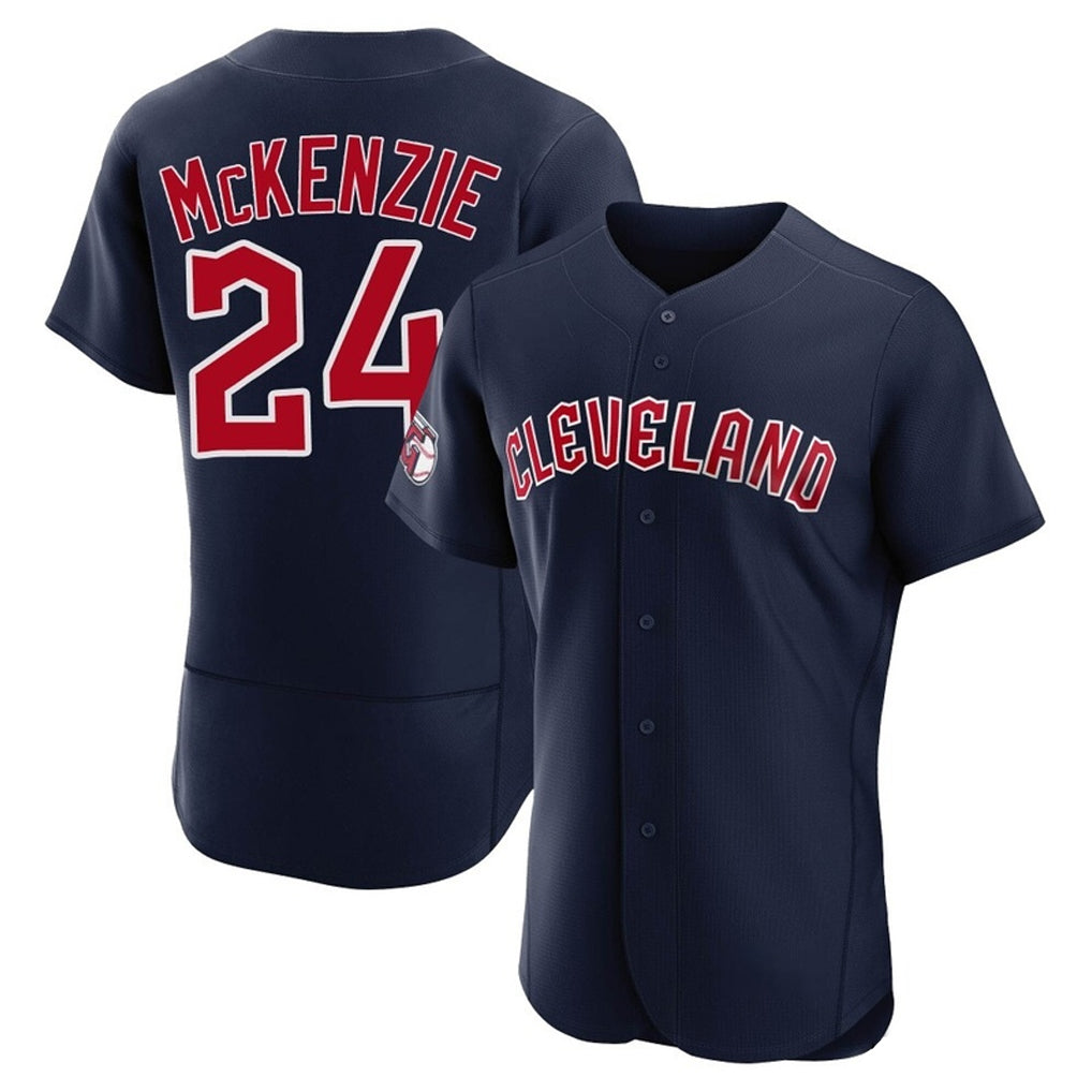 C.Guardians #24 Triston McKenzie Player Navy Limited Elite Home Gdoa Stitched Jerseys