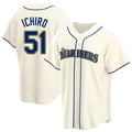 S.Mariners #51 Ichiro Suzuki Player Cream Home Game Fdoa Stitched Jerseys