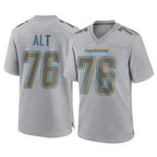 LA.Chargers #76 Joe Alt Player Gray Atmosphere Fashion Home Game Gdoa Stitched Jerseys