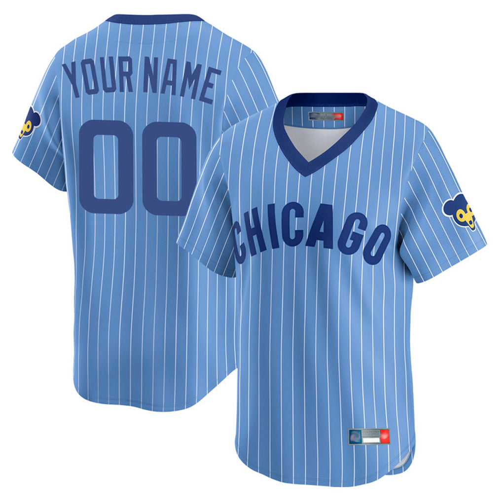 Custom C.Cubs Blue T-shirt Cooperstown Collection Limited Home Any Name & Number Gdoa Stitched Jerseys
