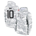 D.Broncos #10 Bo Nix Player Arctic Camo Salute to Service Hoodies Limited Game Gdoa Stitched Jerseys