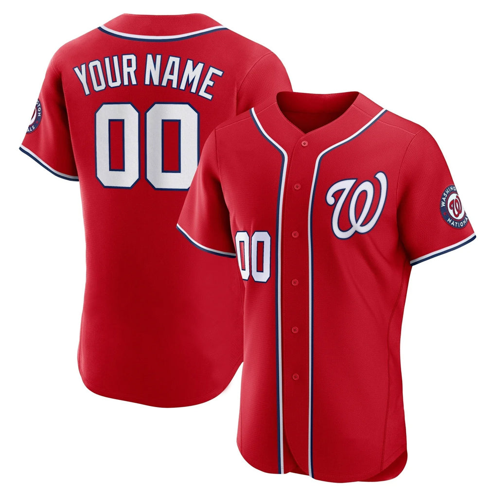 Custom W.Nationals Red Limited Elite Home Game Any Name & Number Gdoa Stitched Jerseys
