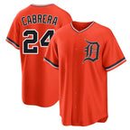 D.Tigers #24 Miguel Cabrera Player Orange Home Game Gdoa Stitched Jerseys