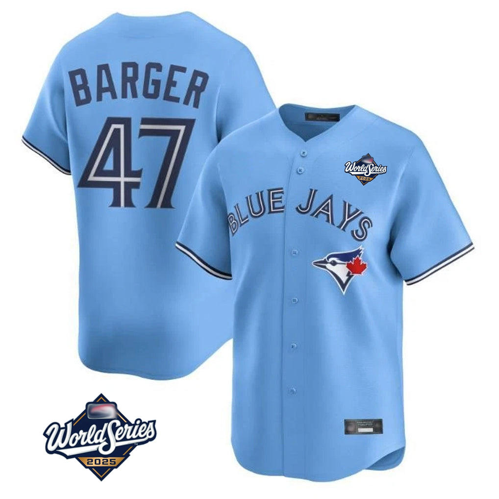 T.Blue Jays #47 Addison Barger Player Blue 2025 World Series Limited Fdoa Stitched Jerseys