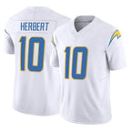 LA.Chargers #10 Justin Herbert Player White Limited Vapor F.U.S.E. Home Game Gdoa Stitched Jerseys