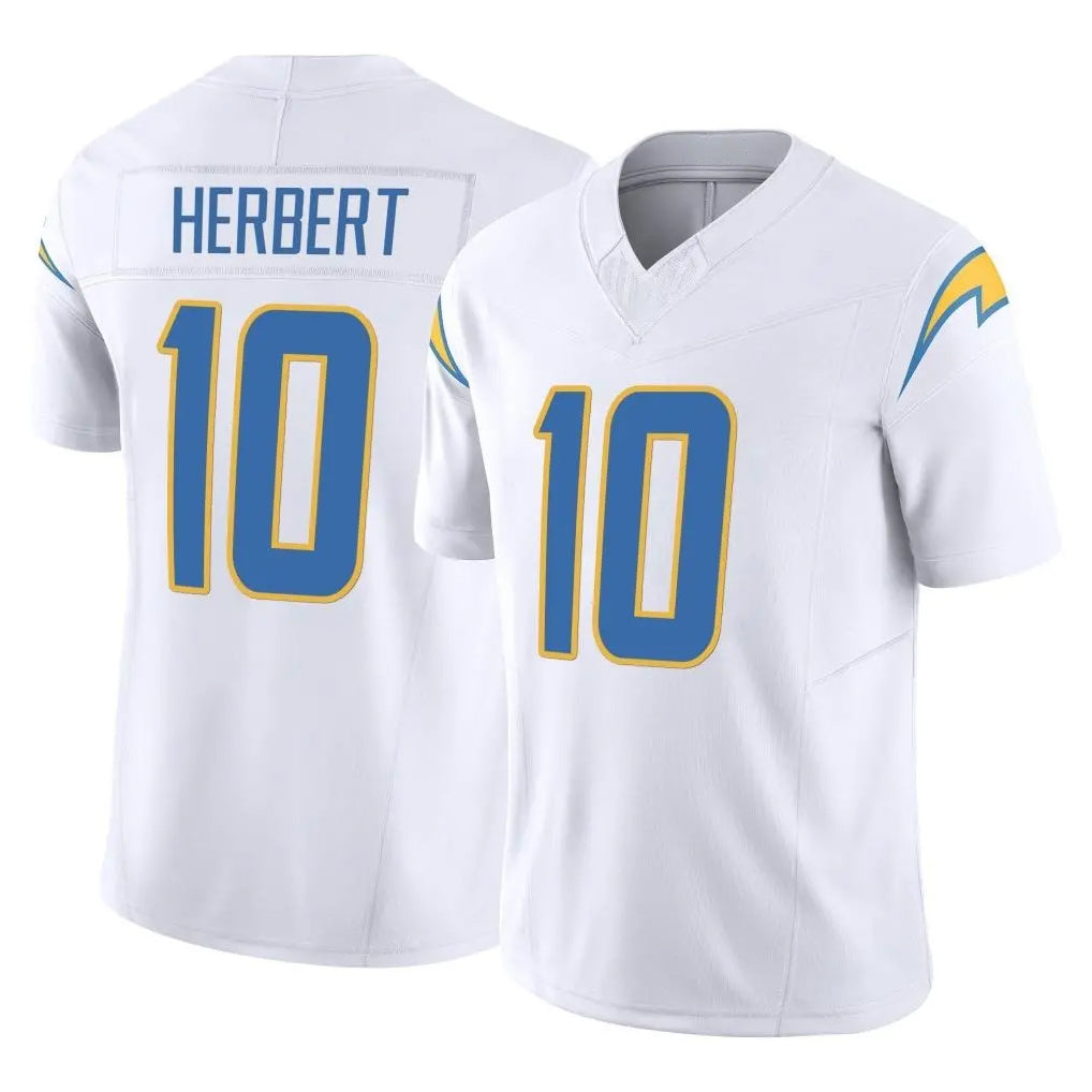 LA.Chargers #10 Justin Herbert Player White Limited Vapor F.U.S.E. Home Game Gdoa Stitched Jerseys
