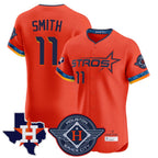 H.Astros #11 Cam Smith Player Orange City Connect Texas Patch Vapor Premier Limited Elite Home Gdoa Stitched Jerseys