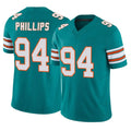 M.Dolphins #94 Jordan Phillips Player Aqua Limited Alternate Vapor F.U.S.E. Home Game Gdoa Stitched Jerseys