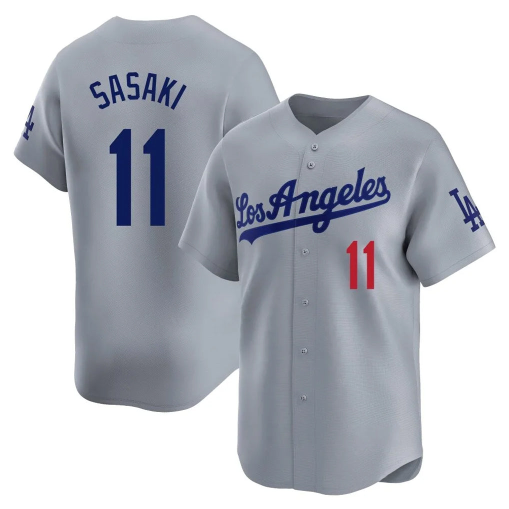 LA.Dodgers #11 Roki Sasaki Player Gray Limited Home Fdoa Stitched Jerseys