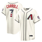 A.Diamondbacks #7 Corbin Carroll Player Cream USA 250 Fourth of July Home Game Gdoa250Ys Stitched Jerseys