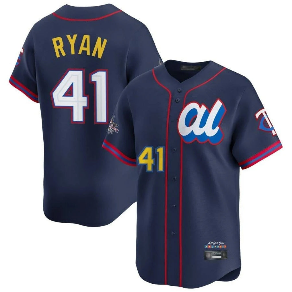 M.Twins #41 Joe Ryan Player Navy All-star Game Limited Home Fdoa Stitched Jerseys