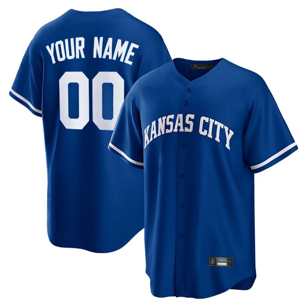 Custom KC.Royals Royal Game Home BAny Name & Number Gdoa Stitched Jerseys
