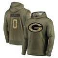 GB.Packers #0 Matthew Golden Player Olive Salute to Service Pullover Hoodies Home Game Gdoa Stitched Jerseys