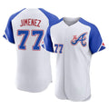 A.Braves #77 Joe Jimenez Player White City Connect Limited Elite Home Game Gdoa Stitched Jerseys
