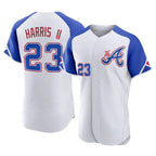 A.Braves #23 Michael Harris II Player White City Connect Limited Elite Home Game Gdoa Stitched Jerseys