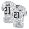 C.Browns #21 Denzel Ward Player Arctic Camo Salute to Service Limited Home Game Gdoa Stitched Jerseys