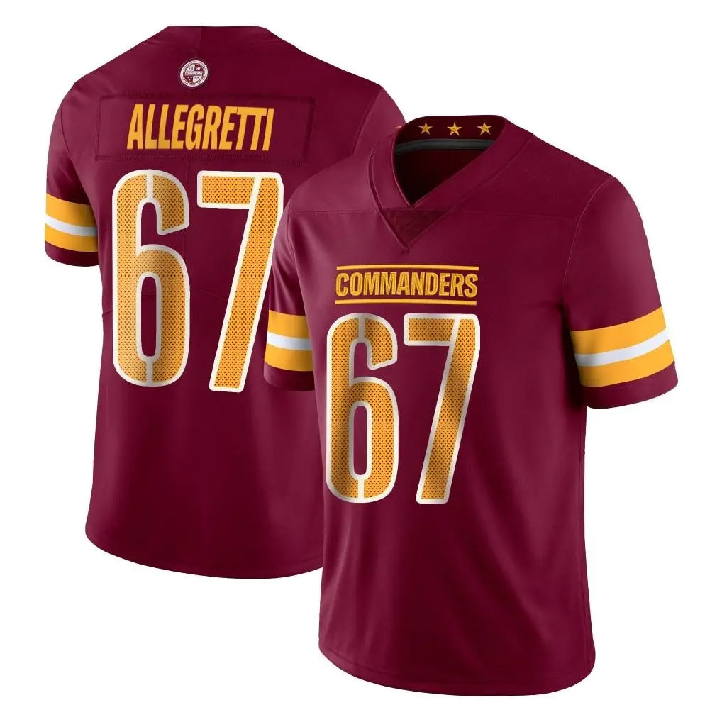 W.Commanders #67 Nick Allegretti Player Burgundy Limited Vapor Home Game Gdoa Stitched Jerseys