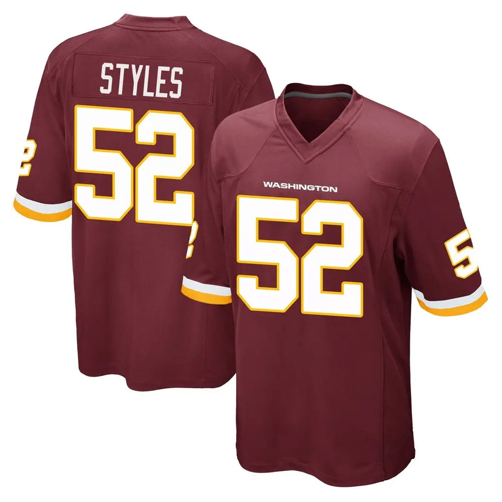 W.Commanders #52 Sonny Styles Player Burgundy Team Color Home Game Gdoa Stitched Jerseys