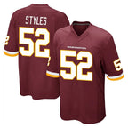 W.Commanders #52 Sonny Styles Player Burgundy Team Color Home Game Gdoa Stitched Jerseys