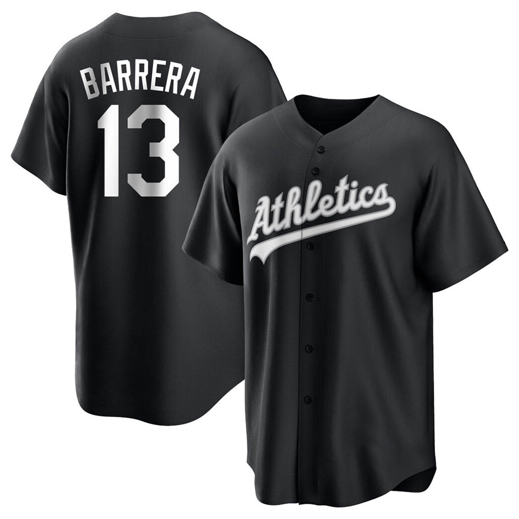 Athletics #13 Luis Barrera Player Black Fashion Home Game Gdoa Stitched Jerseys