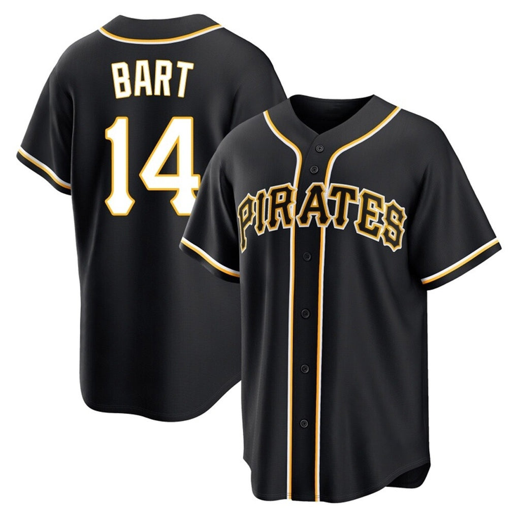 P.Pirates #14 Joey Bart Player Black Fashion Out Home Game Fdoa Stitched Jerseys