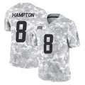 LA.Chargers #8 Omarion Hampton Player Arctic Camo Salute To Service Limited Game Gdoa Stitched Jerseys