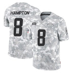 LA.Chargers #8 Omarion Hampton Player Arctic Camo Salute To Service Limited Game Gdoa Stitched Jerseys