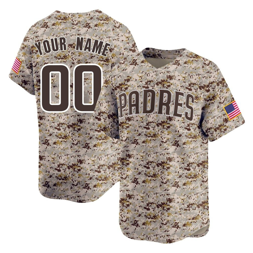 Custom S.Diego Padres Camo Limited Home Game Any Name & Number Gdoa Stitched Jerseys
