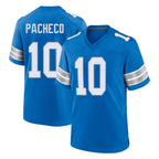 D.Lions #10 Isiah Pacheco Player Blue Alternate Home Game Gdoa Stitched Jerseys