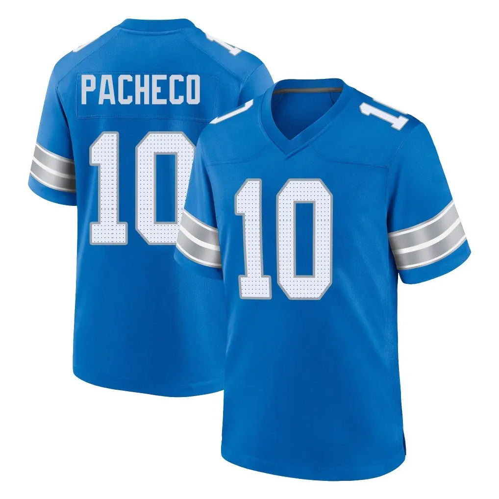 D.Lions #10 Isiah Pacheco Player Blue Alternate Home Game Gdoa Stitched Jerseys