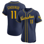 M.Brewers #11 Jackson Chourio Player Navy Home Limited Elite Fdoa Stitched Jerseys