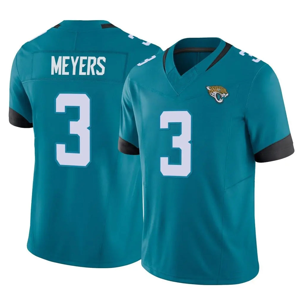 J.Jaguars #3 Jakobi Meyers Player Teal Vapor F.U.S.E. Limited Home Game Gdoa Stitched Jerseys