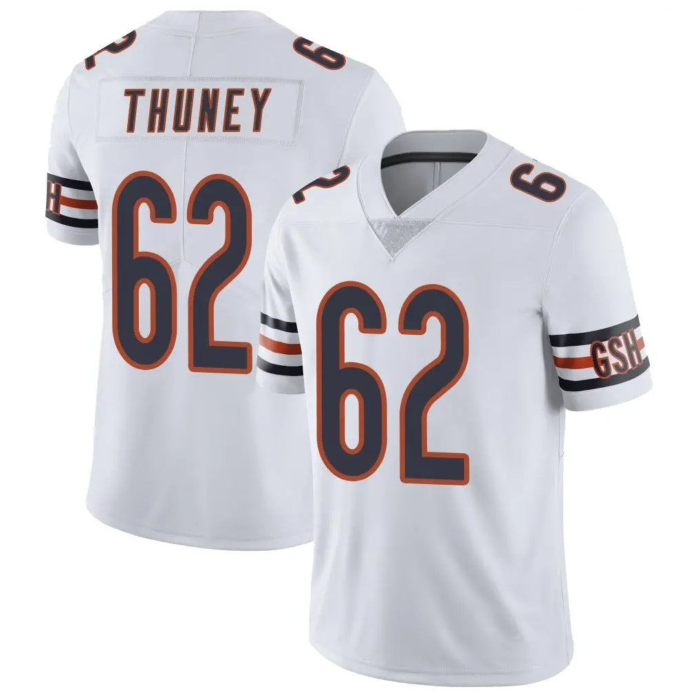 C.Bears #62 Joe Thuney Player White Vapor Untouchable Limited Home Game Gdoa Stitched Jerseys