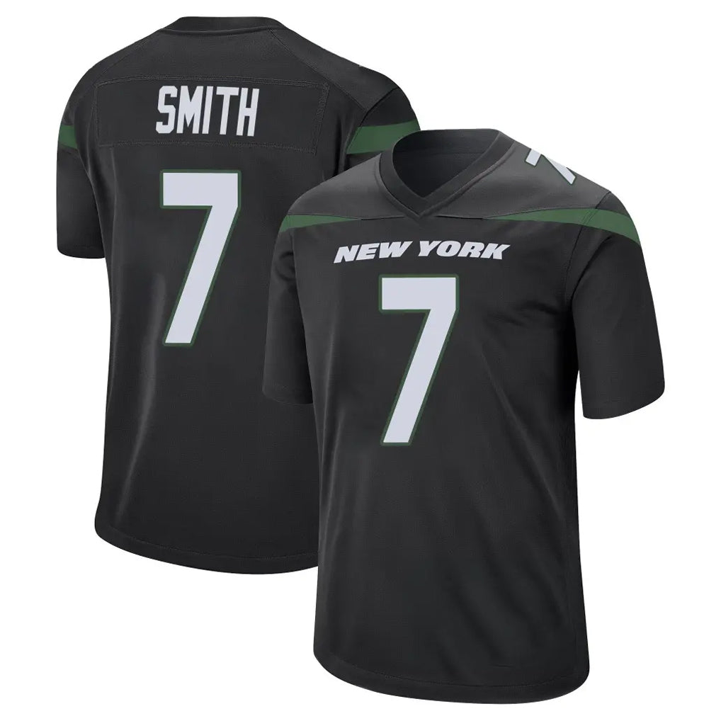 NY.Jets #7 Geno Smith Player Stealth Black Home Game Gdoa Stitched Jerseys