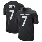 NY.Jets #7 Geno Smith Player Stealth Black Home Game Gdoa Stitched Jerseys